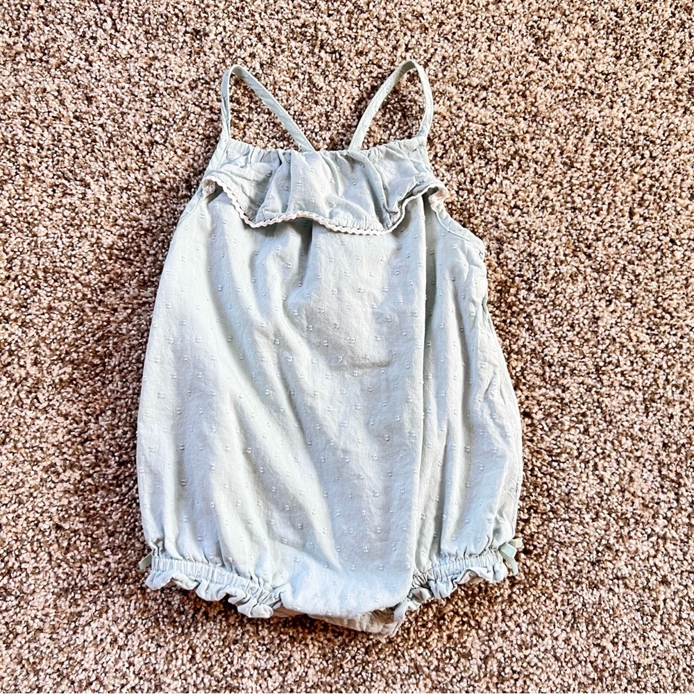 Dylan and Abby Blue Summer Bubble Romper (Size 12M)